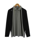 デサント DESCENTE GOLF ソロテックスリサイクル鹿の子切り替えシャツ カットソー 長袖 O グレー 黒 DGMSJB00 /BM37