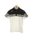 デサント DESCENTE ポロシャツ L 黒 グレー 白 ボーダー柄 半袖 DGMMJA04 /JP34