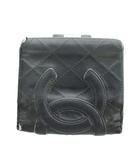 シャネル CHANEL カンボンライン ココマーク 財布 二つ折り 小銭入れ がま口 黒 ブラック /AN ■OH