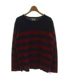 ダブルタップス WTAPS Tシャツ コットン S 紺 赤 長袖 ボーダー ラウンドネック /GG6