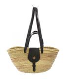  ケッシュ ル エッセンシャル KECH LeS ESSENTIELS ラフィアレザー フラップバッグ スモール かごバッグ 2WAY ベージュ 黒 ブラック /TK