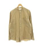 ジムフレックス Gymphlex バンドカラーシャツ ノーカラーシャツ 長袖 チェック M ベージュ J-1352VFC /HN