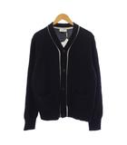 ニット カーディガン 長袖 ウール カシミヤ XL 紺 /BM12