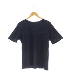 ポロ ラルフローレン POLO RALPH LAUREN Tシャツ 160 紺 無地 ラウンドネック 半袖 ロゴ刺繍 /JP