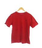 ポロ ラルフローレン POLO RALPH LAUREN Tシャツ 160 赤 無地 クルーネック 半袖 ロゴ刺繍 /JP