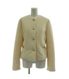 ザラ ZARA ノーカラージャケット ツイードジャケット 長袖 EUR S アイボリー /GG