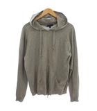 ジョンスメドレー JOHN SMEDLEY ニット パーカー ジップアップ コットン 長袖 L グレー /☆G8
