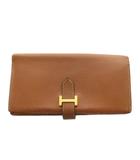 エルメス HERMES ベアンスフレ クシュベル 長財布 二つ折り 小銭入れ レザー □B刻印 茶 ブラウン /AN ■OH