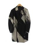 イッセイミヤケメン ISSEY MIYAKE MEN チェスターコート チェスターコート アウター ろうけつ染め 総柄 1 グレー 黒 ブラック ME93FA133 /YT