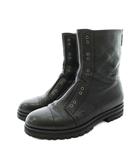 ジミーチュウ JIMMY CHOO コンバットブーツ ショートブーツ レザー 36 黒 ブラック /KU