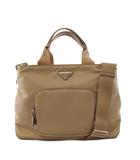 プラダ PRADA トートバッグ ショルダーバッグ 2WAY トライアングルロゴ ベージュ 1BG354 /KH ■OH