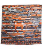 エルメス HERMES カレ100 グリッチ スカーフ 総柄 シルク オレンジ 黒 グレー /BM ■OH