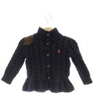 ラルフローレン RALPH LAUREN 子ども服(女の子用) 12M 80/48 紺 ケーブルニット 長袖 フリル裾 /JP