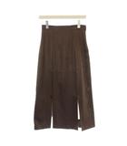ルシェルブルー LE CIEL BLEU 21SS スカート 36 茶 ブラウン スリット ロング丈 サテン /LP