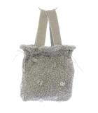 セシリーバンセン Cecilie Bahnsen UTE BAG ハンドバッグ ラメ ニット フラワーモチーフ シルバー /TK