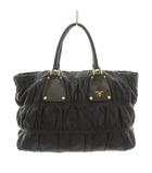 プラダ PRADA ギャザーバッグ トートバッグ ハンドバッグ レザー 黒 ブラック BN1496 /YT ■OH ●D