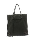 バレンシアガ BALENCIAGA ザ ペーパーバッグ トートバッグ ハンドバッグ レザー ミラー付き 黒 ブラック 255412 /KU ■OH