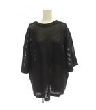 シティショップ CITYSHOP 25SS ニット セーター 黒 ラメメッシュ ラウンドネック 半袖 /JP