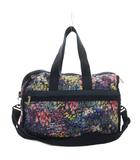 レスポートサック LesportSAC ボストンバッグ ハンドバッグ ショルダーバッグ 2way 花柄 ナイロン 紺 ネイビー /AN