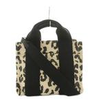 マウジー MOUSSY ショルダーバッグ ハンドバッグ キャンバス レオパード柄 ヒョウ柄 白 ホワイト 黒 ブラック /KU