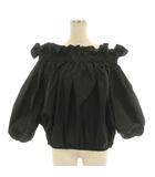 シーニュ Cygne リリアンフリルギャザーオフショルブラウス Liliane Frill Gathered Off-the-Shoulder Blouse シャツ 七分袖 F 黒 ブラック CY2611-01-099 /YT