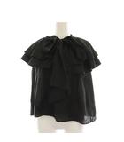 エイミーイストワール eimy istoire RIBBON CAPE BLOUSE リボン ケープ ブラウス シャツ F 黒 ブラック フリル 1126410049 /YM