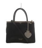 ケイトスペード KATE SPADE スペンサー サッチェル ショルダーバッグ ハンドバッグ 2way レザー グレー 黒 ブラック /AN ●D