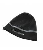 ルイヴィトン LOUIS VUITTON モノグラム ニット帽 ニットキャップ ビーニー ロゴ 黒 ブラック /AN ■OH