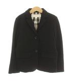 バーバリー BURBERRY 子供服 テーラードジャケット シングル 裏地チェック 10Y-140 黒 ブラック /HN