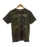 アヴィレックス AVIREX Tシャツ M カーキ カモフラ柄 半袖 ロゴプリント /DU