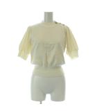 ジルバイジルスチュアート JILL by JILLSTUART ニット カットソー 半袖 モックネック パフスリーブ F アイボリー /GG