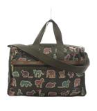 レスポートサック LesportSAC ボストンバッグ ハンドバッグ ショルダーバッグ 2way 総柄 ナイロン グレー ピンク /AN