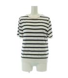 ザラ ZARA ニット カットソー 半袖 ボーダー柄 EUR L 白 黒 /GG