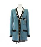 グッチ GUCCI ノーカラージャケット GGボタン Gロゴパール 40 青 622634 /KH