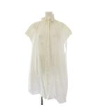 エムエムシックス メゾンマルジェラ MM6 Maison Margiela ファンネルネックシャツワンピース ひざ丈 フレンチスリーブ XS 白 S32CU0148 S47294 /BM