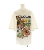 スカラー ScoLar Tシャツ カットソー 五分袖 バックプリント M 白 ホワイト /HN