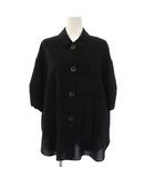 エンフォルド ENFOLD 24AW TWO-WAY BLOUSE CARDIGAN シャツ ブラウス 半袖 38 黒 300HA230-0410 /BM
