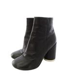 エムエムシックス メゾンマルジェラ MM6 Maison Margiela アナトミックブーツ レザーアンクルブーツ ショートブーツ サイドジップ ハイヒール 37.5 黒 ブラック /HN