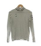 パーリーゲイツ PEARLY GATES Tシャツ タートルネック 4 白 ホワイト 黒 ブラック ボーダー柄 長袖 /DU
