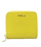 フルラ FURLA 二つ折り 財布 ウォレット ラウンドファスナー レザー 小銭入れあり 黄緑 /KU