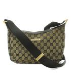 グッチ GUCCI GGキャンバス ショルダーバッグ レザー ベージュ 黒 ブラック 019-0433 /KU ■OH