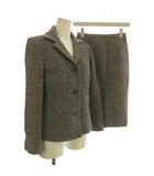 バーバリー ロンドン BURBERRY LONDON ツイード スーツ セットアップ ひざ丈 スカート ジャケット 36 グレー FJ756-845 /☆G
