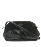 ケイトスペード KATE SPADE ダブルジップ マンディ ショルダーバッグ エナメル ロゴ 黒 ブラック PWRU3927 /GG