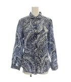 エトロ ETRO ペイズリー柄 シャツ ブラウス 長袖 42 青 ブルー /☆G