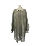 メゾンマルジェラ 1 Maison Margiela 1 21SS パネルドット シャツドレス ワンピース ひざ丈 長袖 ストライプ柄 36 白 黒 S51CU0221 /BM