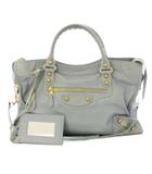 バレンシアガ BALENCIAGA ジャイアントシティ ハンドバッグ ショルダーバッグ 2WAY レザー 水色 281770 /KH ■OH ●D