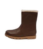グッチ GUCCI インターロッキングG ムートンブーツ ショートブーツ レザー ファー 37.5 茶 ブラウン /AN