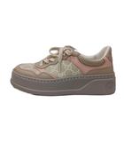 グッチ GUCCI GGスプリーム スニーカー シューズ 35.5 グレー ピンク 700775 /AN