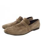 グッチ GUCCI コインローファー シューズ スエード 42 茶 ブラウン 141960 /TK