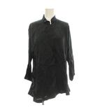 コムデギャルソンブラック COMME des GARCONS BLACK AD2011 サテン チャイナシャツ ブラウス 長袖 S 黒 ブラック 1H-J021 /☆G
